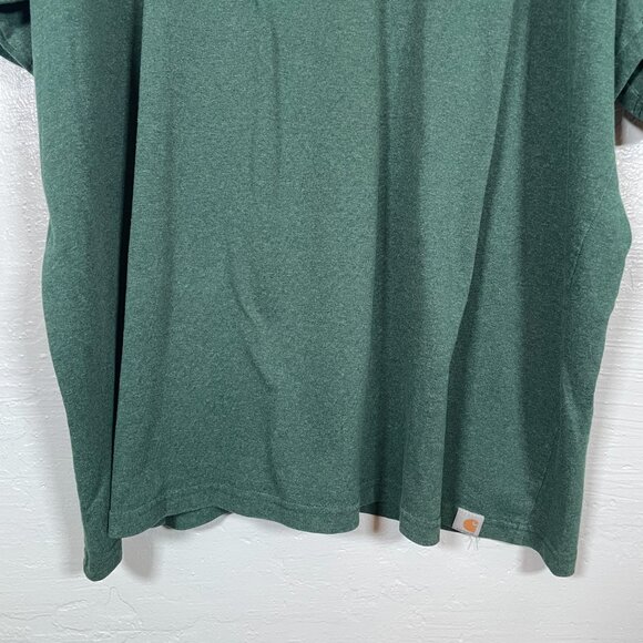 Carhartt Men 3XL Green Orange Cotton Crew Neck Short Sleeve Shirt Original Fit - Picture 2 of 8
